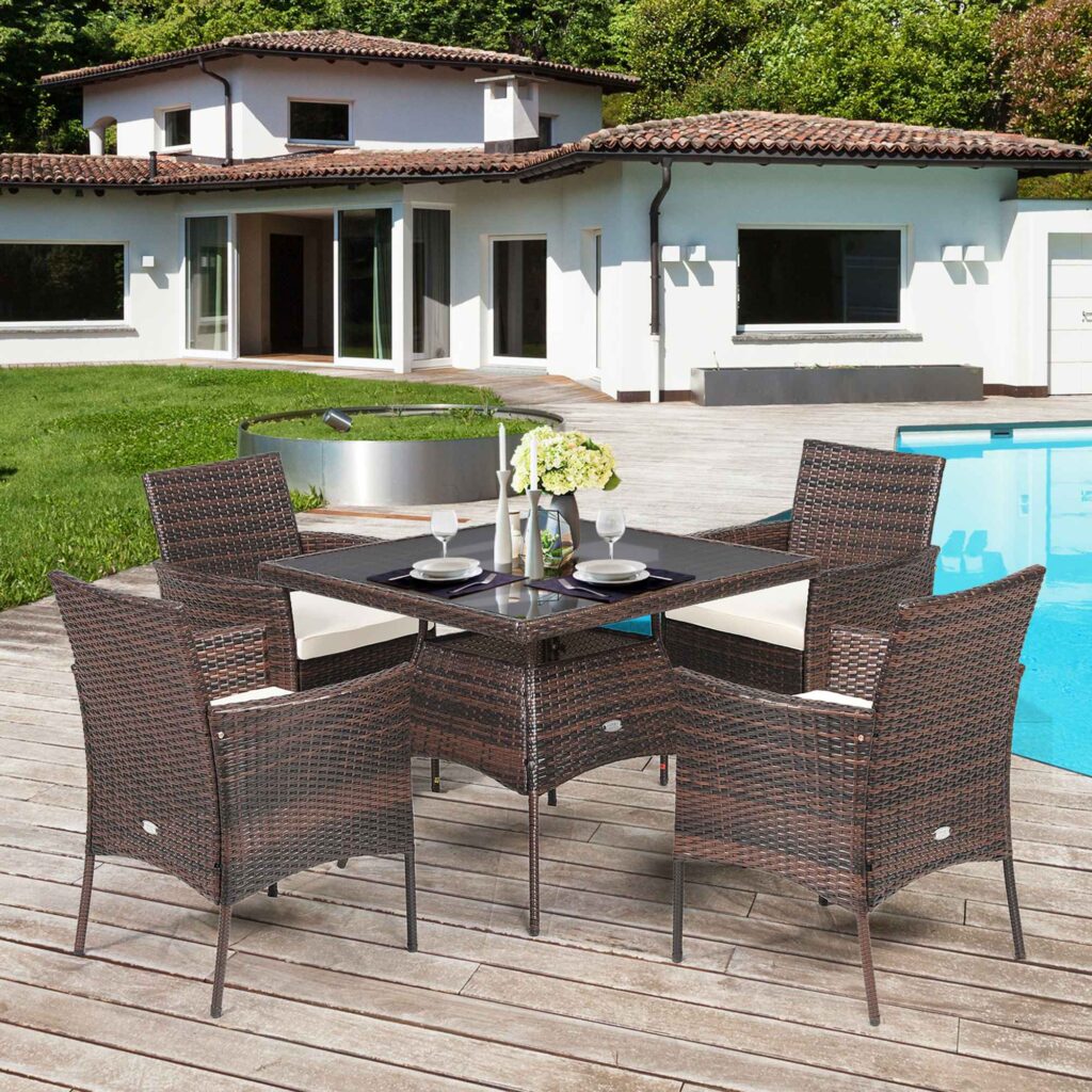 plastic wicker dining set